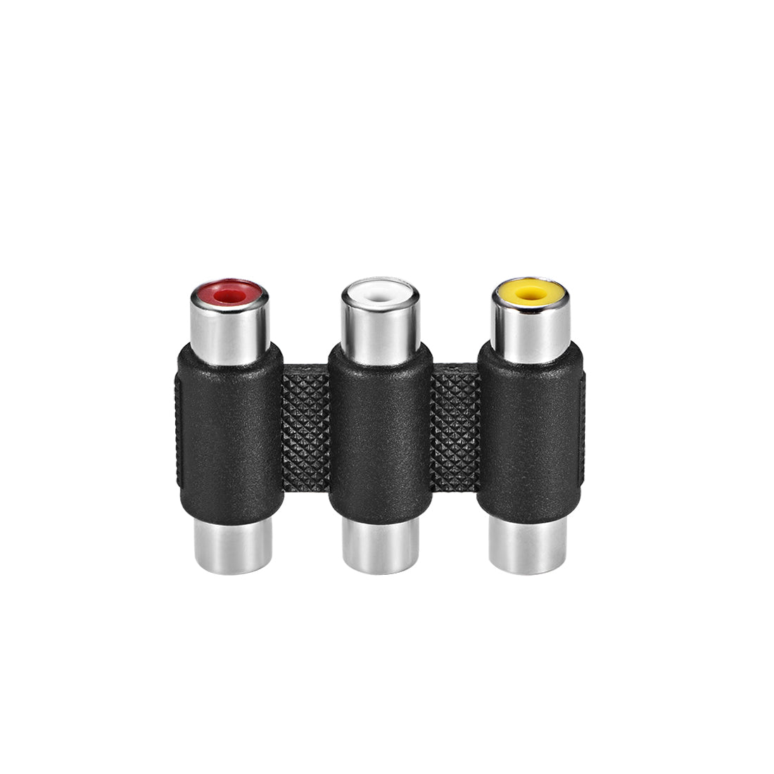 uxcell Uxcell 3-RCA Female to Female Stereo Jack Coupler Adapter Zinc Alloy White Red Yellow 8 Pcs