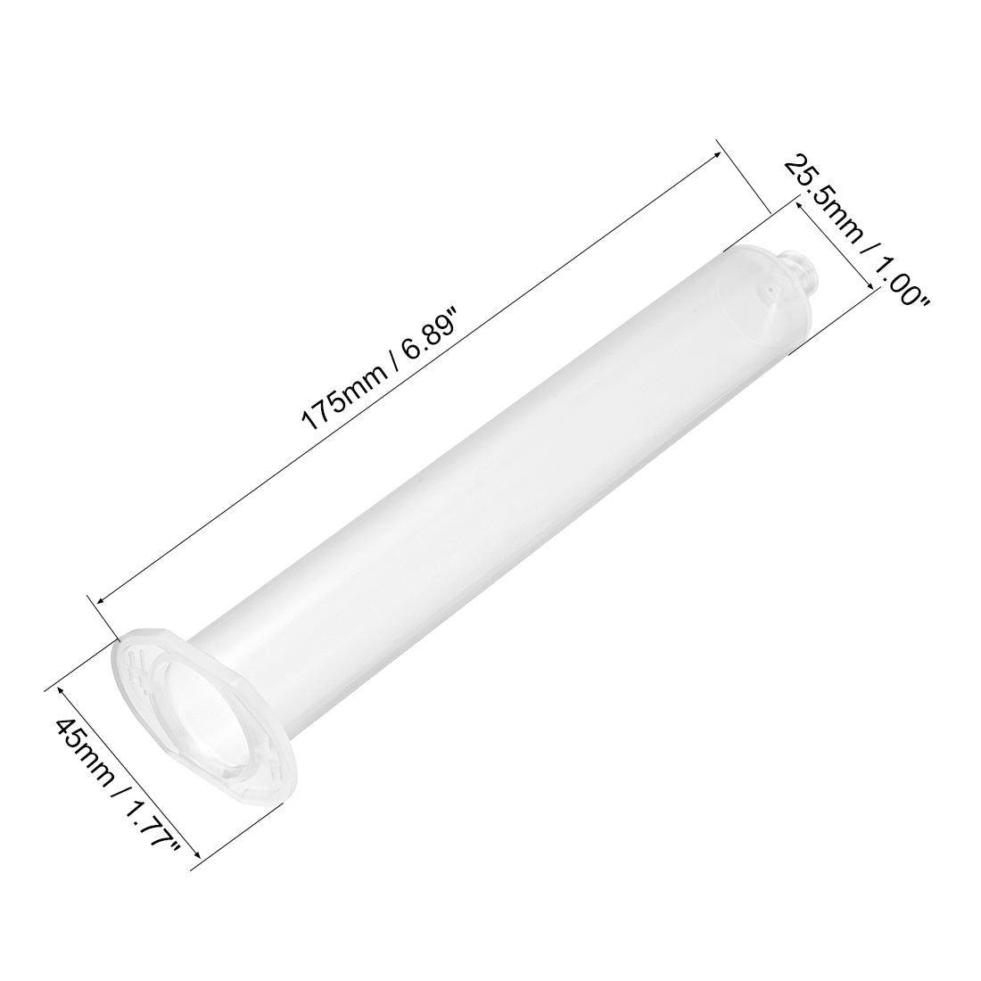 uxcell Uxcell 55CC/55ML Clear Adhesive Syringes Tube Sleeve with Piston for Industrial, 5 Pcs