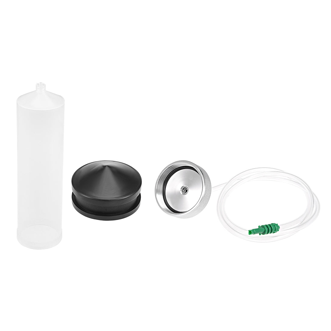 uxcell Uxcell Air Tubing Glue Dispenser Syringes 300cc Clear w Adapter for Industrial (Aluminum Alloy Cover)