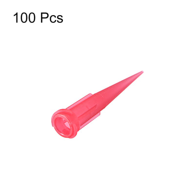 Harfington Uxcell Industrial Blunt Tip Tapered Dispensing Fill Needle 25ga X 1.26" Red 100pcs