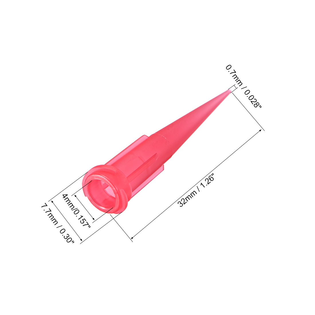 uxcell Uxcell Industrial Blunt Tip Tapered Dispensing Fill Needle 25ga X 1.26" Red 250pcs