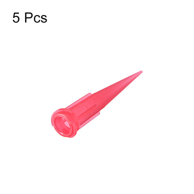 Harfington Uxcell Industrial Blunt Tip Tapered Dispensing Fill Needle 25ga X 1.26" Red 5pcs