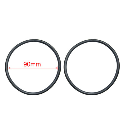 Harfington 5pcs Black NBR O-Ring Seal Gasket Washer 90mm x 5.3mm
