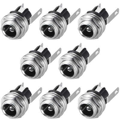 uxcell Uxcell PCB Mount DC Connector Audio Video Socket DC025M 3 Pin Female 5.5mm x 2.5mm Black 8Pcs
