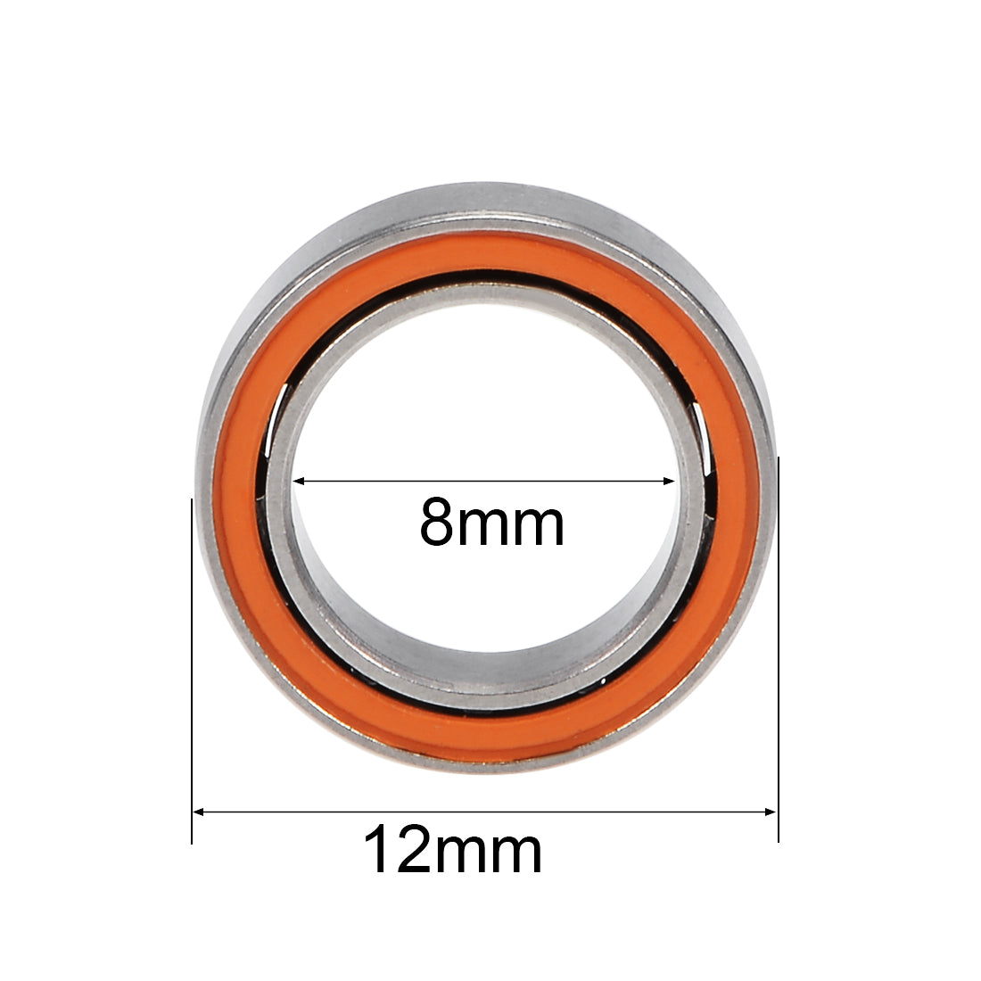 uxcell Uxcell SMR128C-2OS Hybrid Ceramic Ball Bearing 8x12x3.5mm ABEC-7 Stainless Steel Bearings