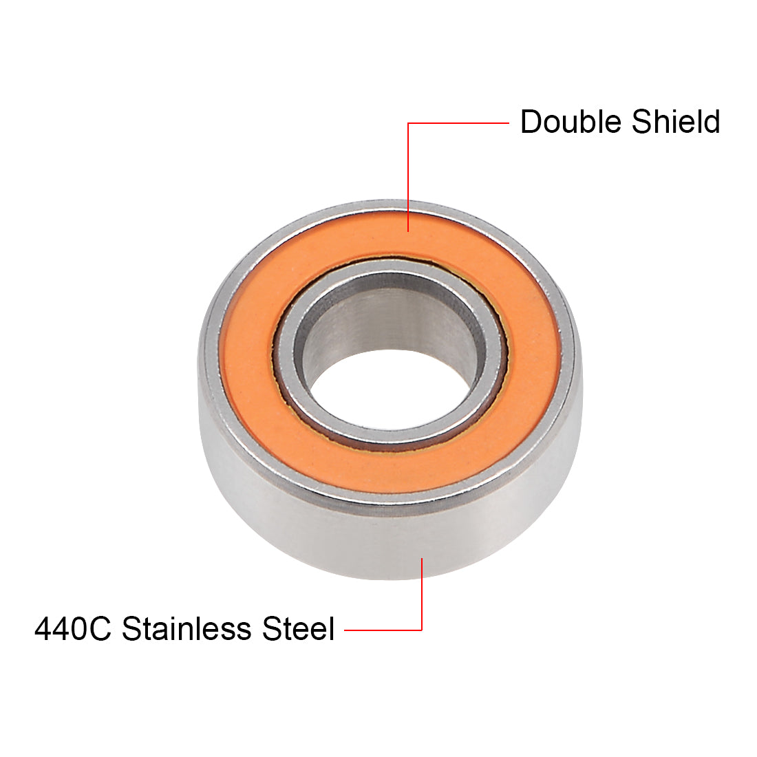 uxcell Uxcell SMR115C-2OS Hybrid Ceramic Ball Bearing 5x11x4mm ABEC-7 Stainless Steel Bearings