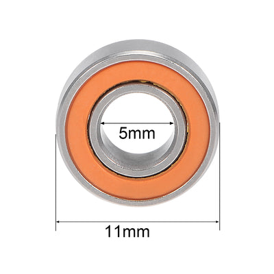 Harfington Uxcell SMR115C-2OS Hybrid Ceramic Ball Bearing 5x11x4mm ABEC-7 Stainless Steel Bearings