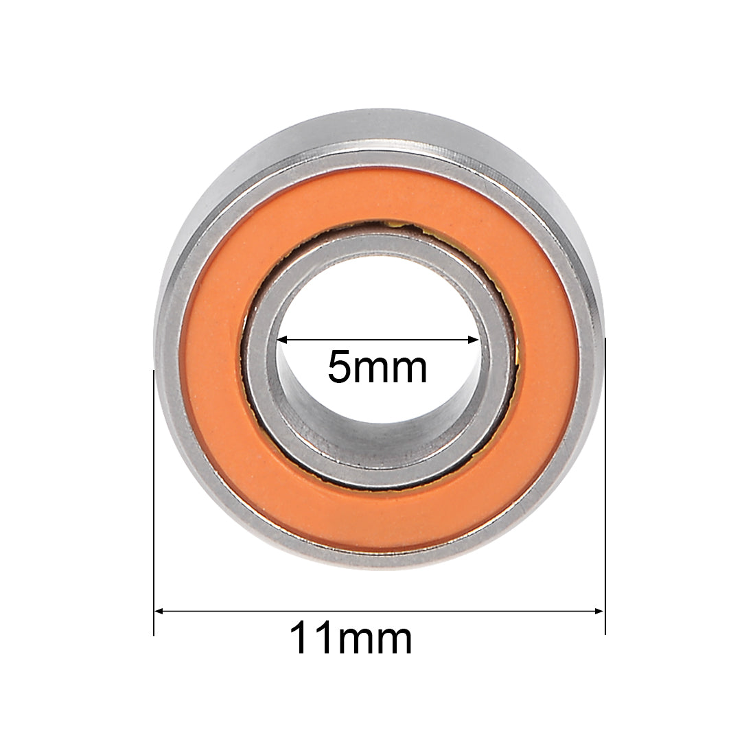 uxcell Uxcell SMR115C-2OS Hybrid Ceramic Ball Bearing 5x11x4mm ABEC-7 Stainless Steel Bearings