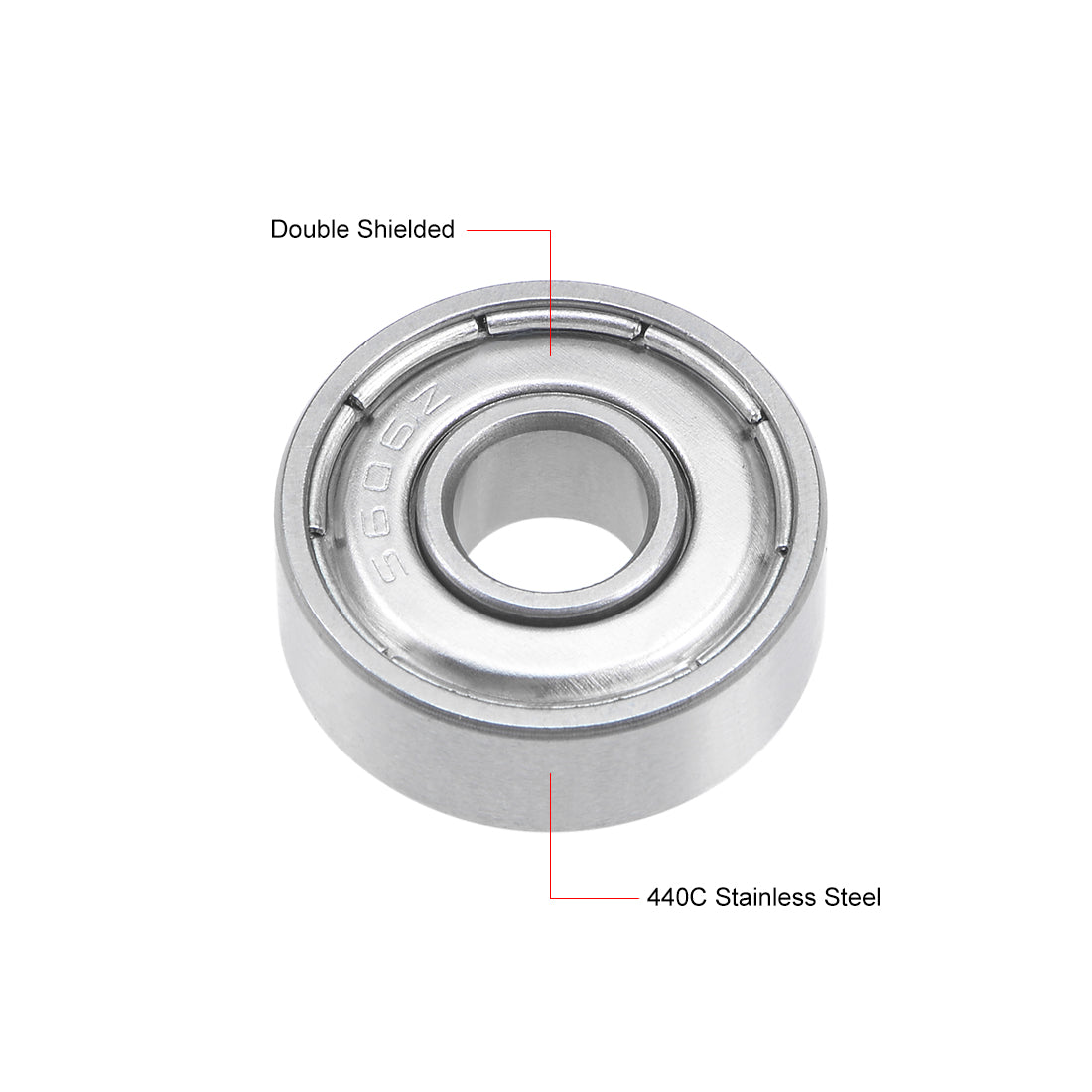 Harfington S606ZZ Stainless Steel Ball Bearing 6x17x6mm Double Shielded 606Z Bearings 2pcs
