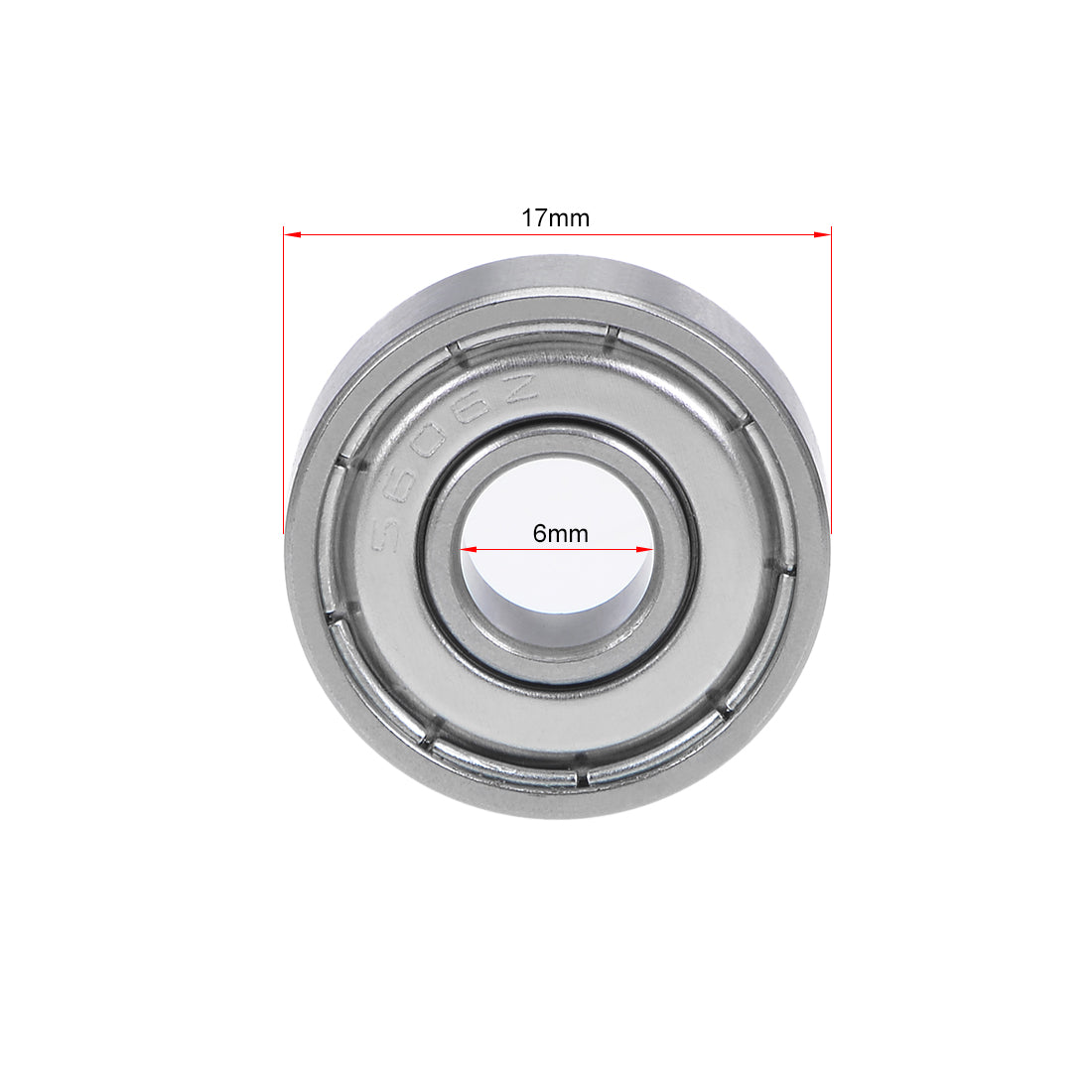 Harfington S606ZZ Stainless Steel Ball Bearing 6x17x6mm Double Shielded 606Z Bearings 2pcs
