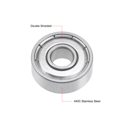 Harfington S606ZZ Stainless Steel Bearing 6x17x6mm Double Shielded 606Z Bearings (Z2 Lever)