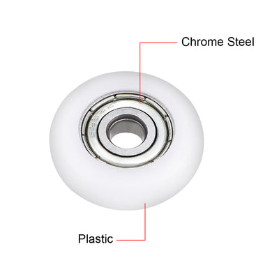 Harfington Uxcell 625ZZ Plastic Coated Ball Bearing 5x23x7mm for Door Windows Furniture Pulley 3pcs