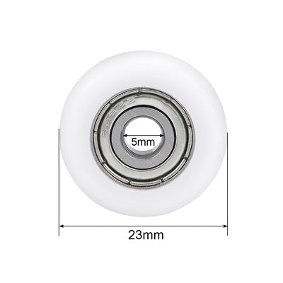 Harfington Uxcell 625ZZ Plastic Coated Ball Bearing 5x23x7mm for Door Windows Furniture Pulley 3pcs