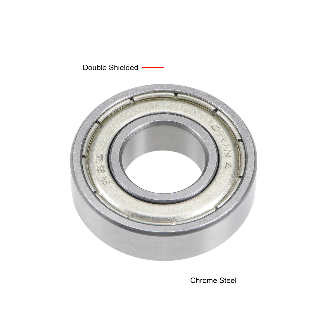 Harfington R8ZZ Deep Groove Ball Bearing 1/2"x1-1/8"x5/16" Shielded Chrome P6 Z2 Bearings