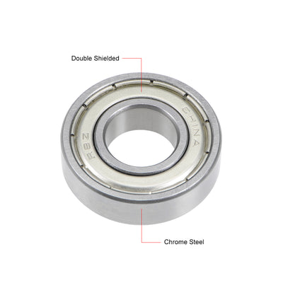 Harfington R8ZZ Deep Groove Ball Bearing 1/2"x1-1/8"x5/16" Shielded Chrome P6 Z2 Bearings