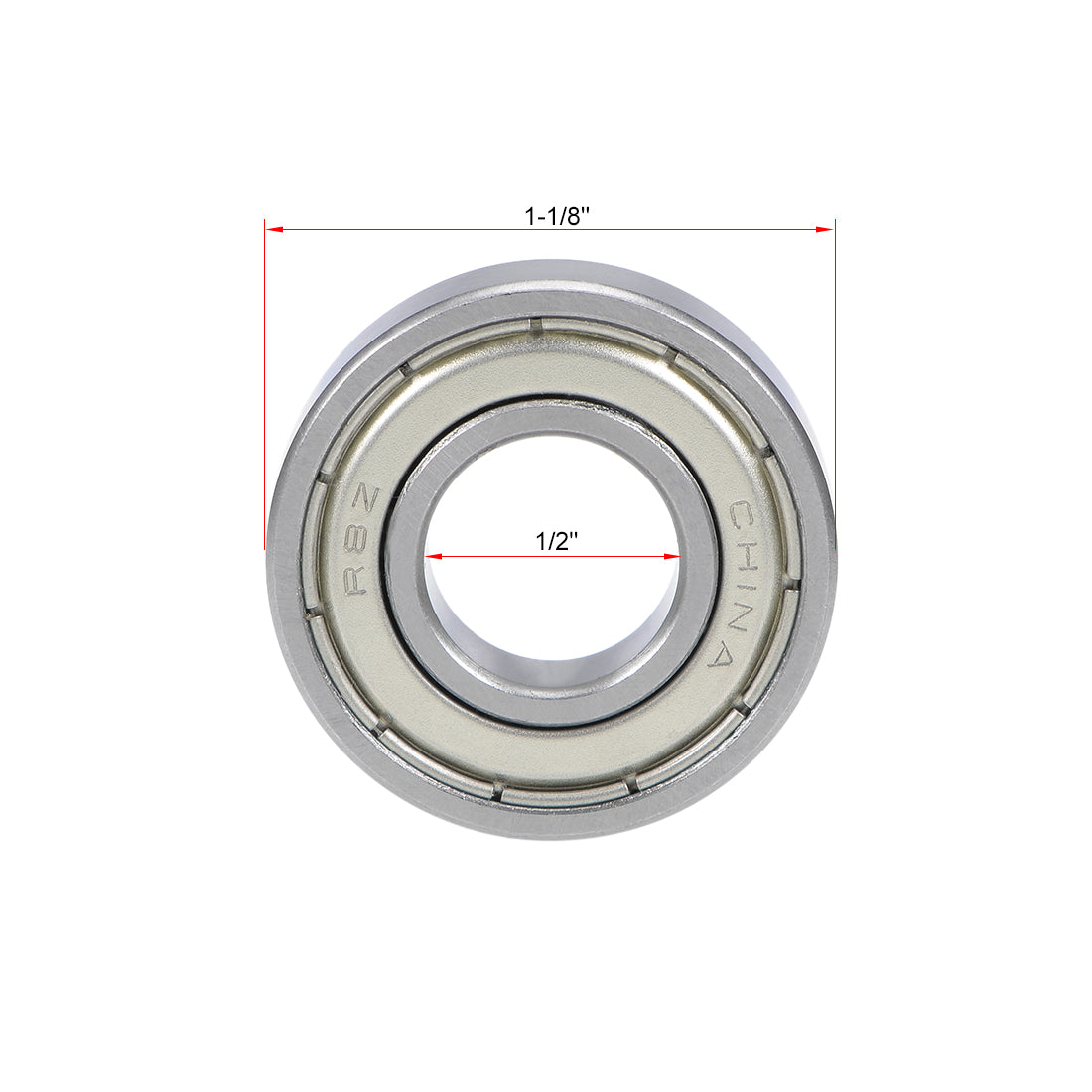 Harfington R8ZZ Deep Groove Ball Bearing 1/2"x1-1/8"x5/16" Shielded Chrome P6 Z2 Bearings