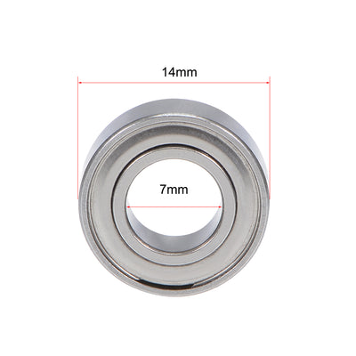 Harfington Uxcell S687ZZ Stainless Steel Ball Bearing 7x14x5mm Double Shielded 687Z Bearings