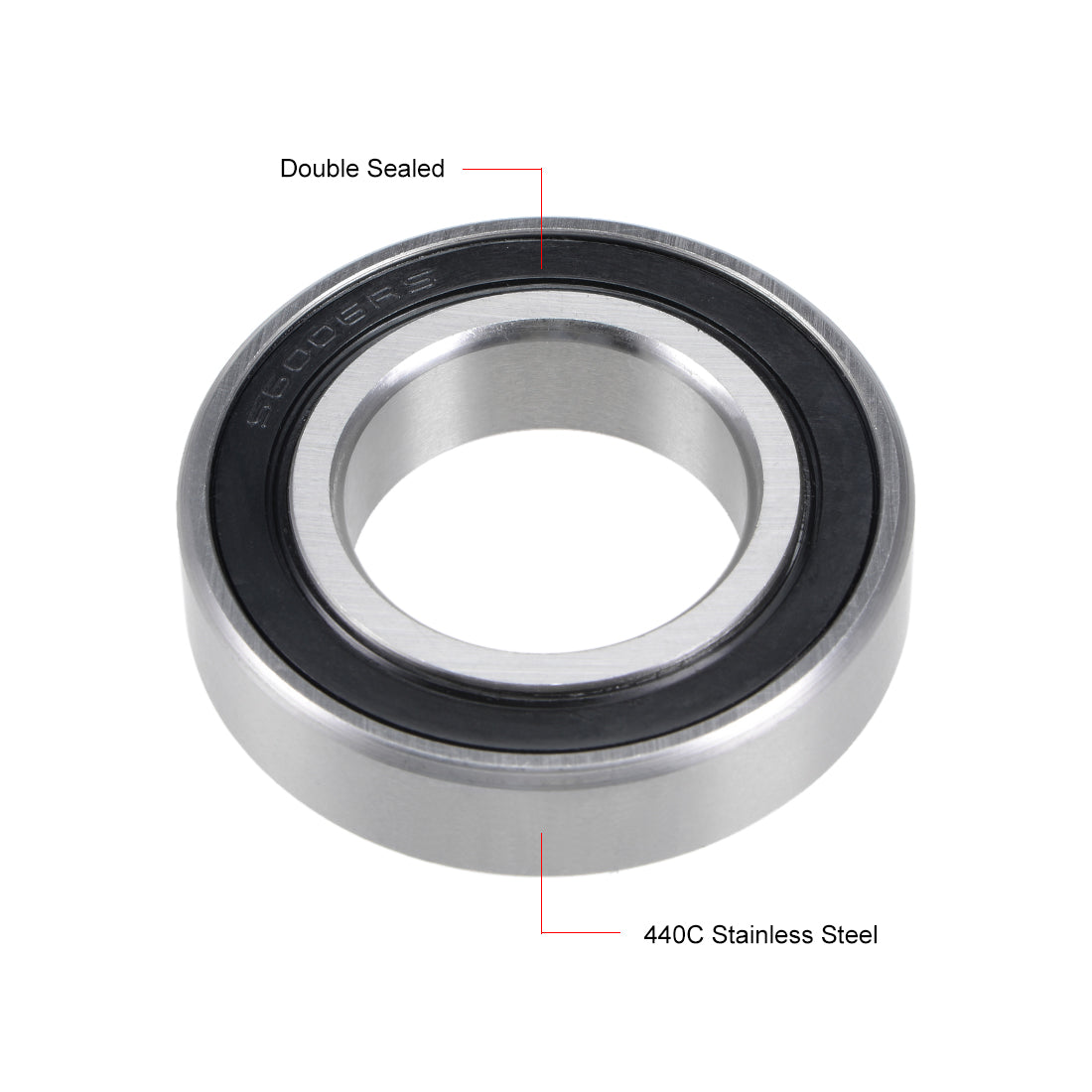 uxcell Uxcell S6006-2RS Stainless Steel Ball Bearing 30x55x13mm Double Sealed 6006RS Bearings