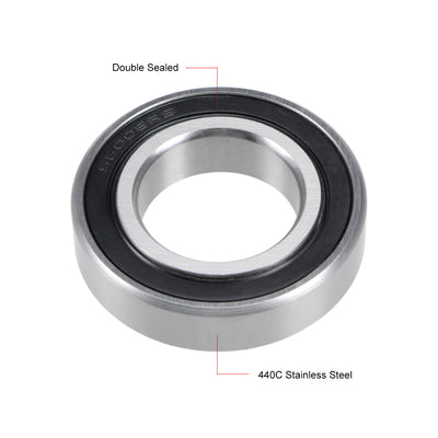 Harfington Uxcell S6006-2RS Stainless Steel Ball Bearing 30x55x13mm Double Sealed 6006RS Bearings