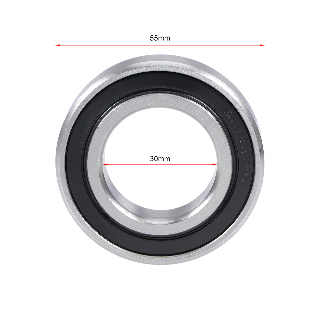 uxcell Uxcell S6006-2RS Stainless Steel Ball Bearing 30x55x13mm Double Sealed 6006RS Bearings