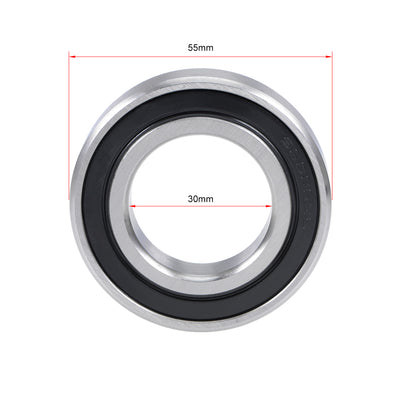 Harfington Uxcell S6006-2RS Stainless Steel Ball Bearing 30x55x13mm Double Sealed 6006RS Bearings