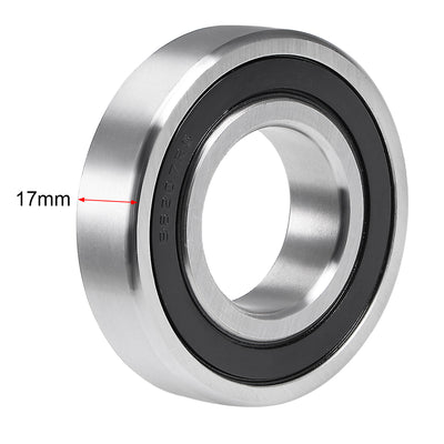 Harfington Uxcell S6207-2RS Stainless Steel Ball Bearing 35x72x17mm Double Sealed 6207RS Bearings