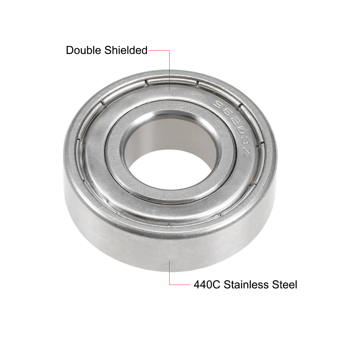 uxcell Uxcell S6203ZZ Stainless Steel Ball Bearing 17x40x12mm Double Shielded 6203Z Bearings