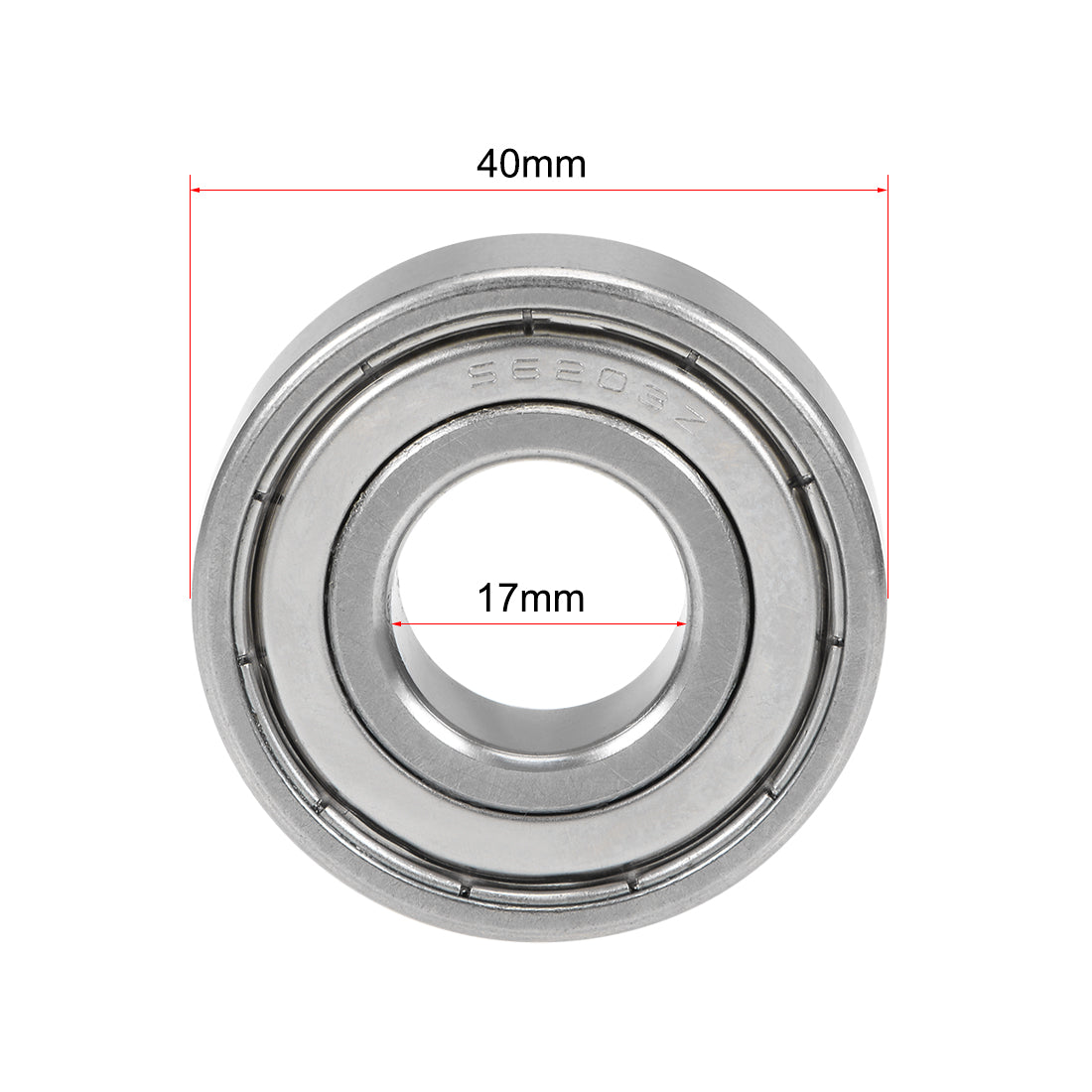 uxcell Uxcell S6203ZZ Stainless Steel Ball Bearing 17x40x12mm Double Shielded 6203Z Bearings