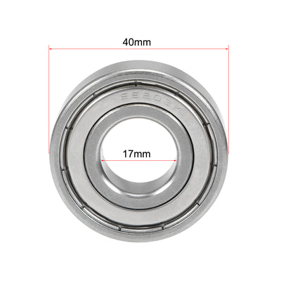 Harfington Uxcell S6203ZZ Stainless Steel Ball Bearing 17x40x12mm Double Shielded 6203Z Bearings