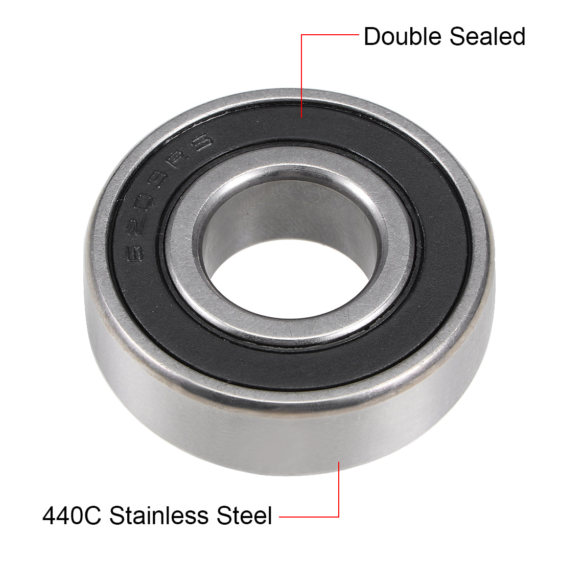 Harfington S6203-2RS Stainless Steel Ball Bearing 17x40x12mm Double Sealed 6203RS Bearings