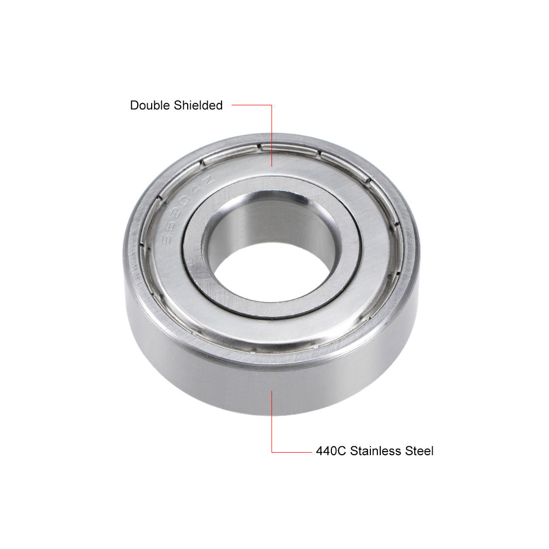 Harfington S6204ZZ Stainless Steel Ball Bearing 20x47x14mm Double Shielded Bearings
