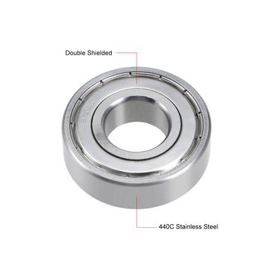 Harfington S6204ZZ Stainless Steel Ball Bearing 20x47x14mm Double Shielded Bearings