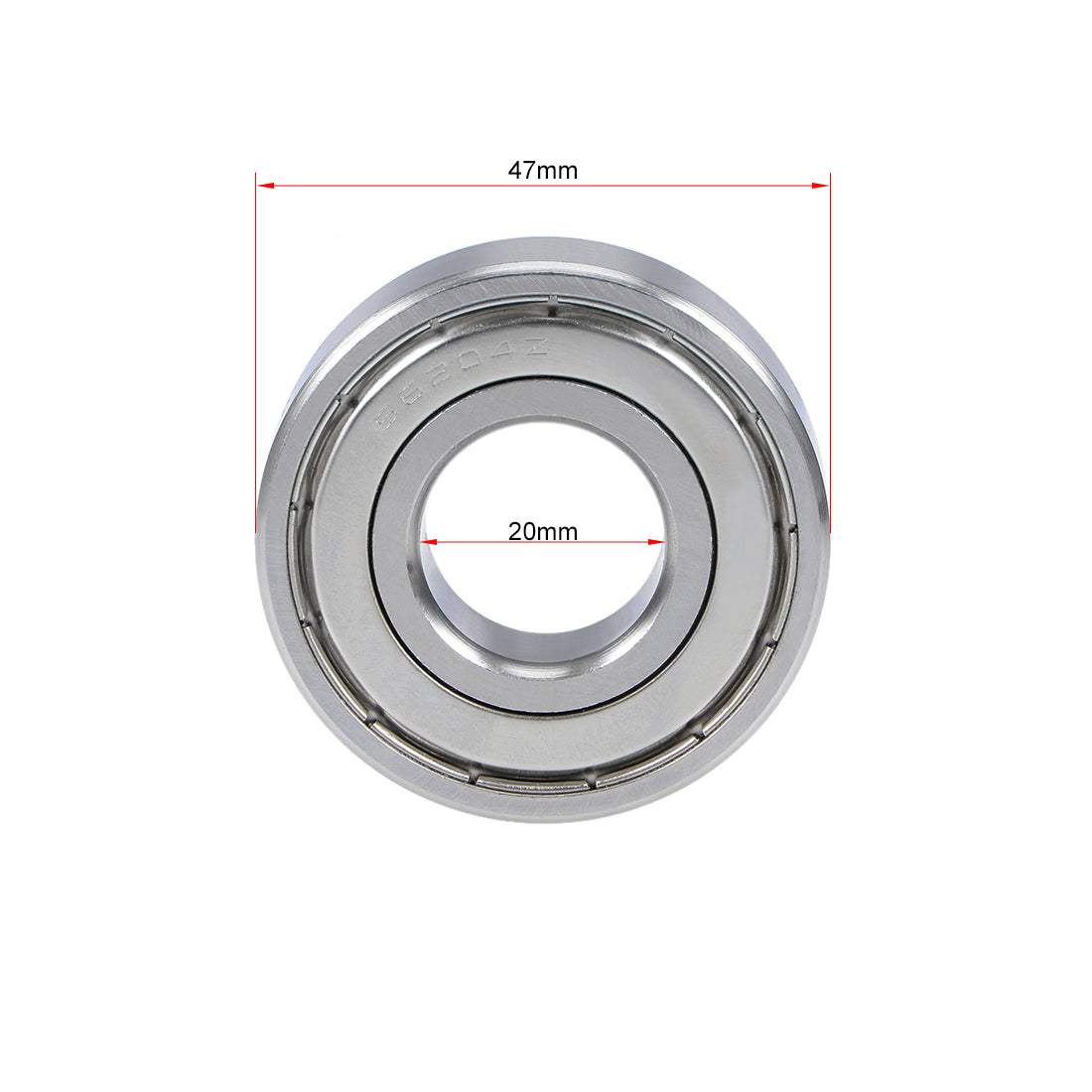 Harfington S6204ZZ Stainless Steel Ball Bearing 20x47x14mm Double Shielded Bearings