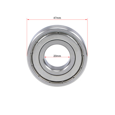 Harfington S6204ZZ Stainless Steel Ball Bearing 20x47x14mm Double Shielded Bearings