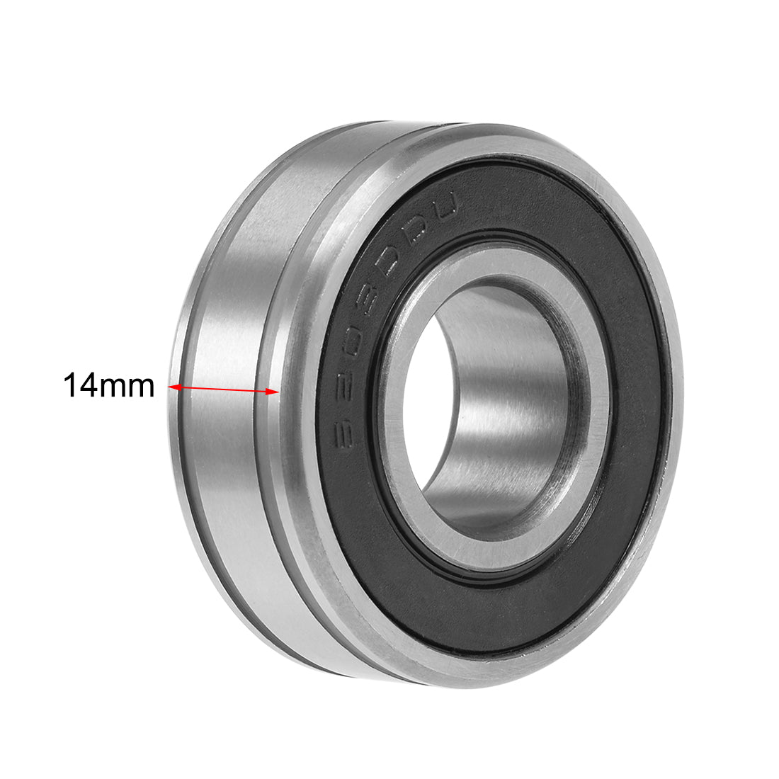 uxcell Uxcell 6203W14-2RS Deep Groove Ball Bearing 17x40x14mm 6203DDU Sealed Chrome Steel Bearings