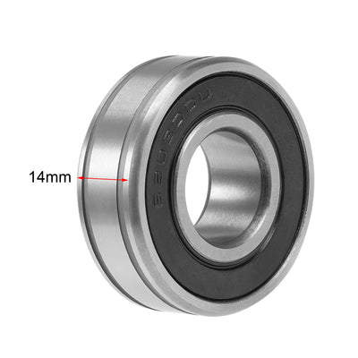 Harfington Uxcell 6203W14-2RS Deep Groove Ball Bearing 17x40x14mm 6203DDU Sealed Chrome Steel Bearings