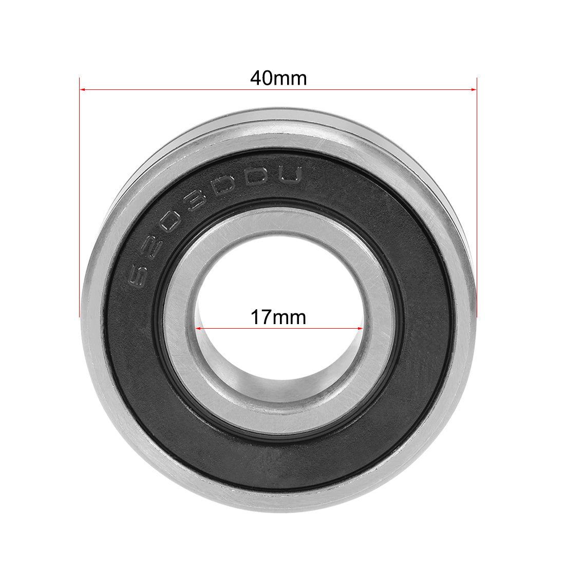uxcell Uxcell 6203W14-2RS Deep Groove Ball Bearing 17x40x14mm 6203DDU Sealed Chrome Steel Bearings