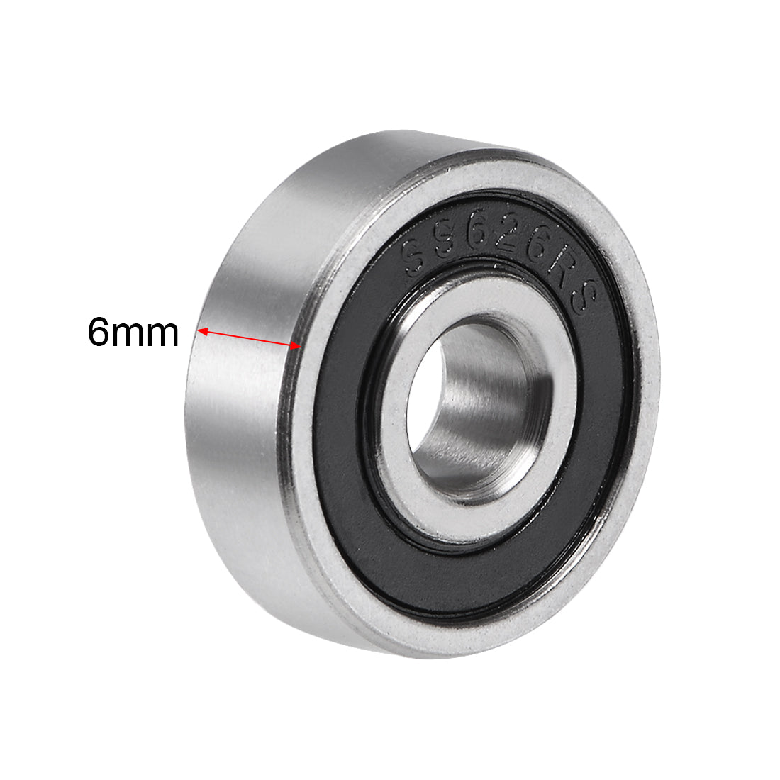 Harfington S626-2RS Stainless Steel Ball Bearing 6x19x6mm Double Sealed 626RS Bearings