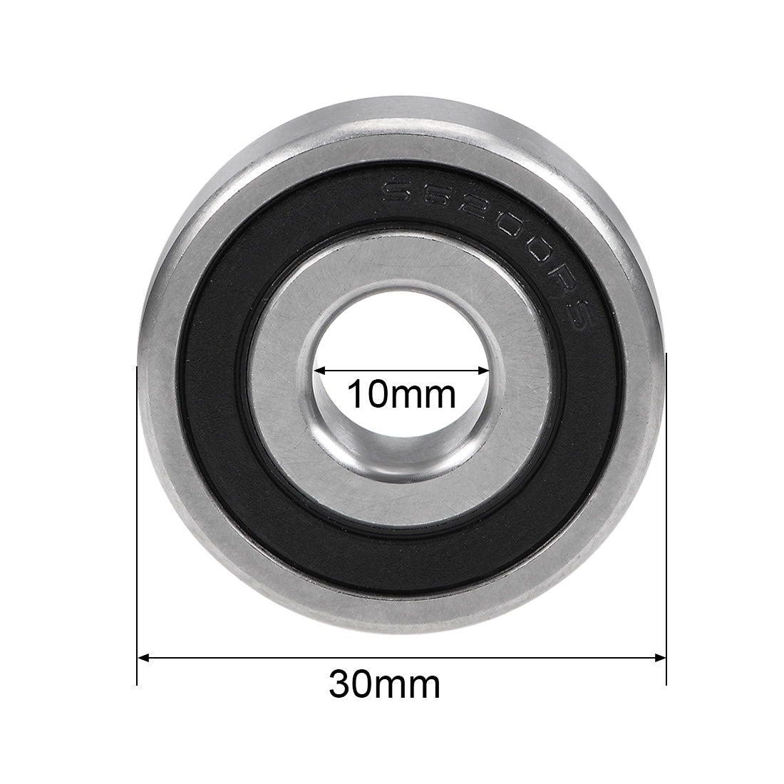 uxcell Uxcell S6200-2RS Stainless Steel Ball Bearing 10x30x9mm Double Sealed 6200RS Bearings