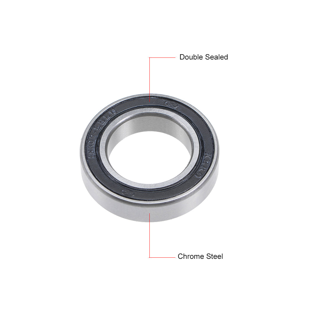 uxcell Uxcell MR18307-2RS Deep Groove Ball Bearing 18x30x7mm Double Sealed Chrome Bearings
