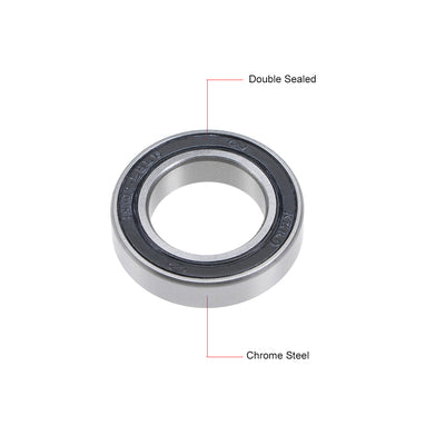 Harfington Uxcell MR18307-2RS Deep Groove Ball Bearing 18x30x7mm Double Sealed Chrome Bearings