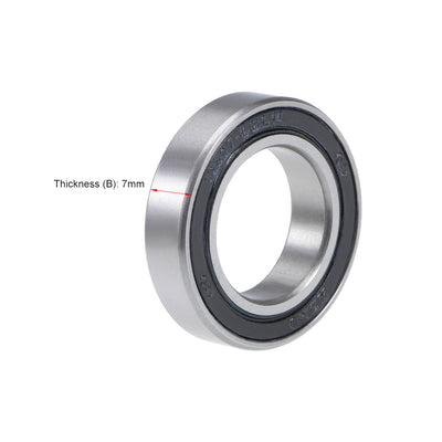 Harfington Uxcell MR18307-2RS Deep Groove Ball Bearing 18x30x7mm Double Sealed Chrome Bearings
