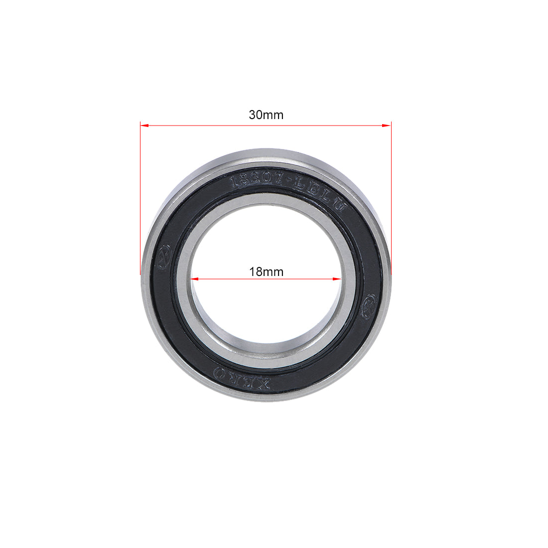uxcell Uxcell MR18307-2RS Deep Groove Ball Bearing 18x30x7mm Double Sealed Chrome Bearings