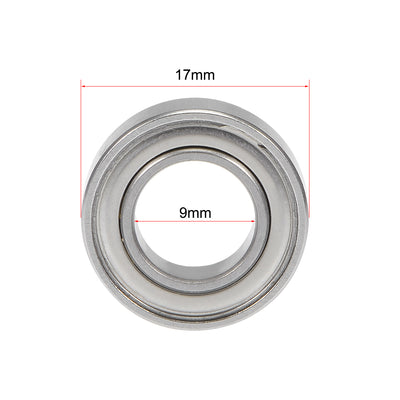 Harfington Uxcell S689ZZ Stainless Steel Ball Bearing 9x17x5mm Double Shielded 689Z Bearings