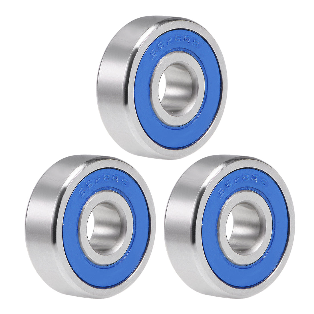 uxcell Uxcell S628-2RS Stainless Steel Ball Bearing 8x24x8mm Double Sealed 628RS Bearings 3pcs
