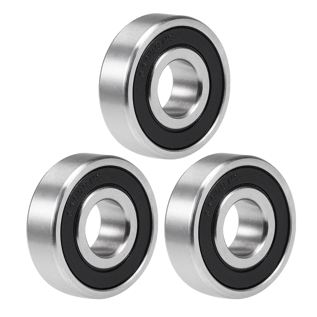 Harfington S6000-2RS Stainless Steel Bearing 10x26x8mm Double Sealed 6000RS Bearings 3pcs
