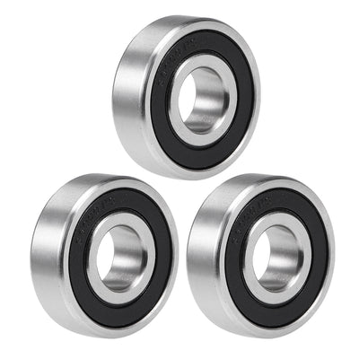 Harfington S6000-2RS Stainless Steel Bearing 10x26x8mm Double Sealed 6000RS Bearings 3pcs