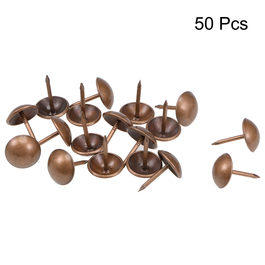uxcell Uxcell Upholstery Nails Tacks 12mm Head Dia Antique Round Thumb Push Pins Copper Tone 50 Pcs