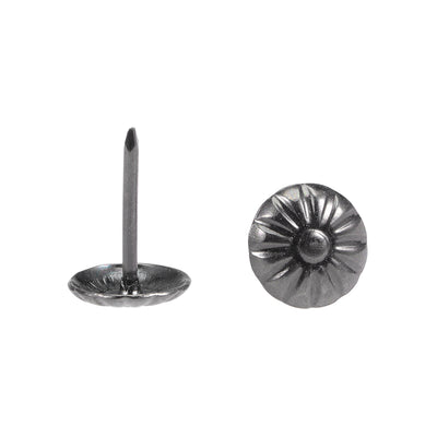 uxcell Uxcell Upholstery Nails Tacks 7/16-Inch Head Dia Antique Round Thumb Push Pins Black 20 Pcs