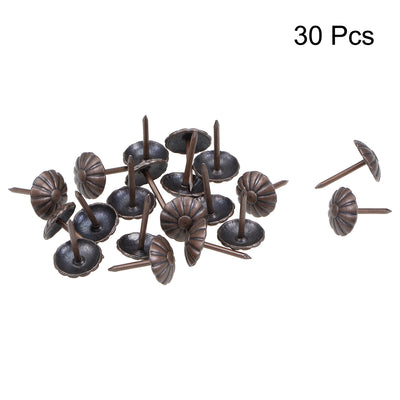 Harfington Uxcell Upholstery Nails Tack 11mm Head Antique Round Thumb Push Pin Bronze Tone 30 Pcs